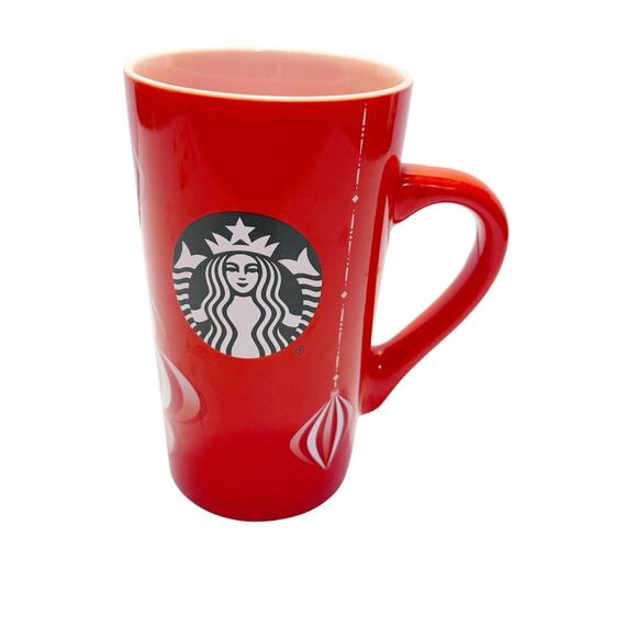 Starbuck's Coffee 24 Christmas Holiday Red Ceramic Ornaments 16oz Latte Mug - Picture 1 of 7